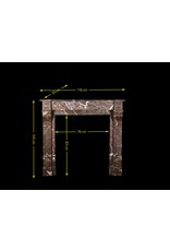 Maison Leon Van den Bogaert Small Belgian Antique Fireplace Surround In Brown Marble