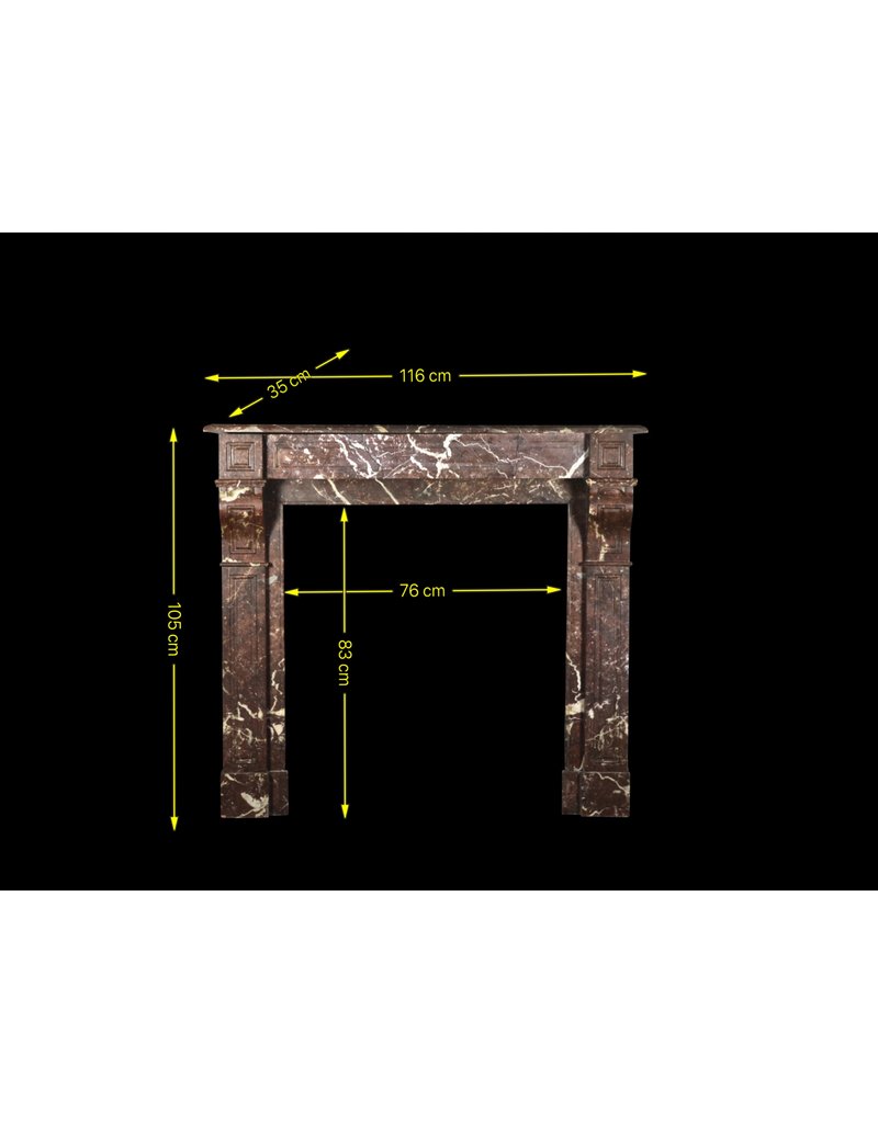 Maison Leon Van den Bogaert Small Belgian Antique Fireplace Surround In Brown Marble