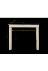 Straight Lined French Rustic Shiny Limestone Fireplace Mantle