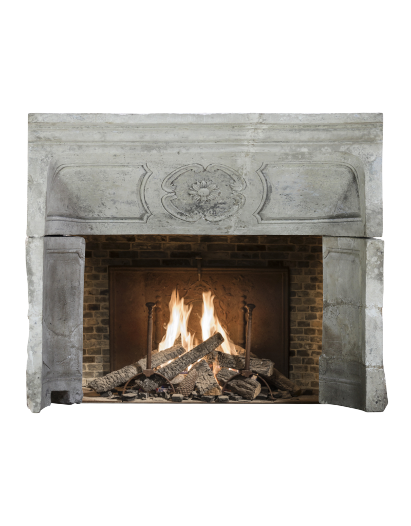 18Th Century Period French Country Limestone Fireplace Interior