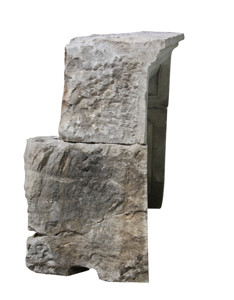 18. Jahrhundert Periode Französisch Landstil Kalkstein Kamin Innen