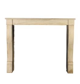 Small French 19Th Century Antique Limestone Fireplace Surround For Eclectic Interior Deco