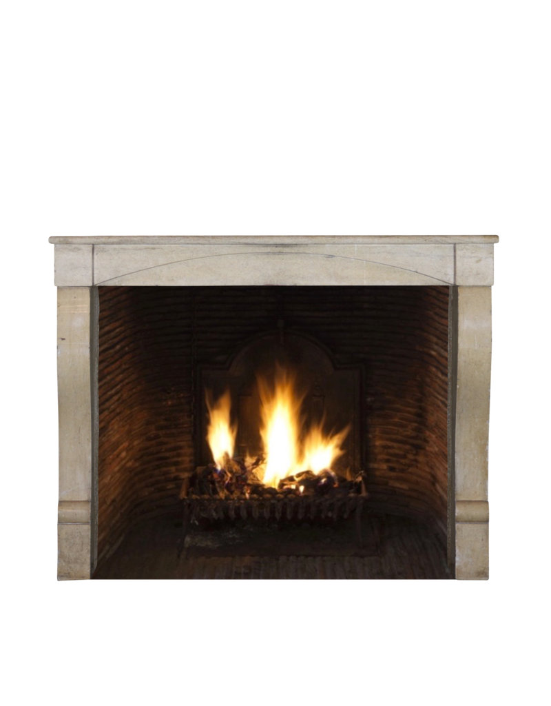 Small European Fireplace Surround In Limestone For Timeless Modern Interior Concept