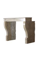 Kleiner Europäischer Kaminmaske In Kalkstein Für Zeitlos Moderne Interieur-Konzept
