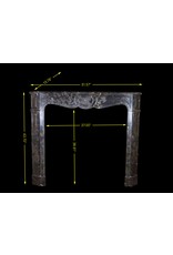 Classic French Campagnard Pompadour Antique Fireplace Surround