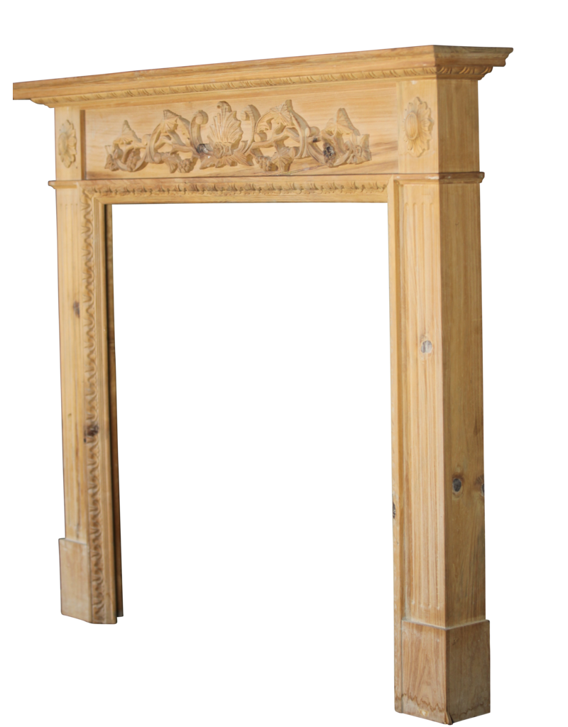 British Classic Pine Wood And Decorative Fireplace