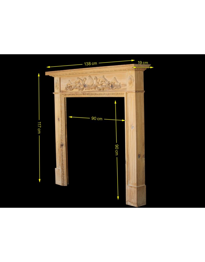 British Classic Pine Wood And Decorative Fireplace