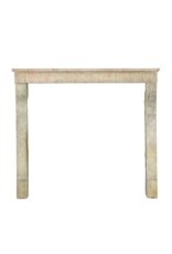 Small French Country Vintage Fireplace Surround In Multi Color Limestone