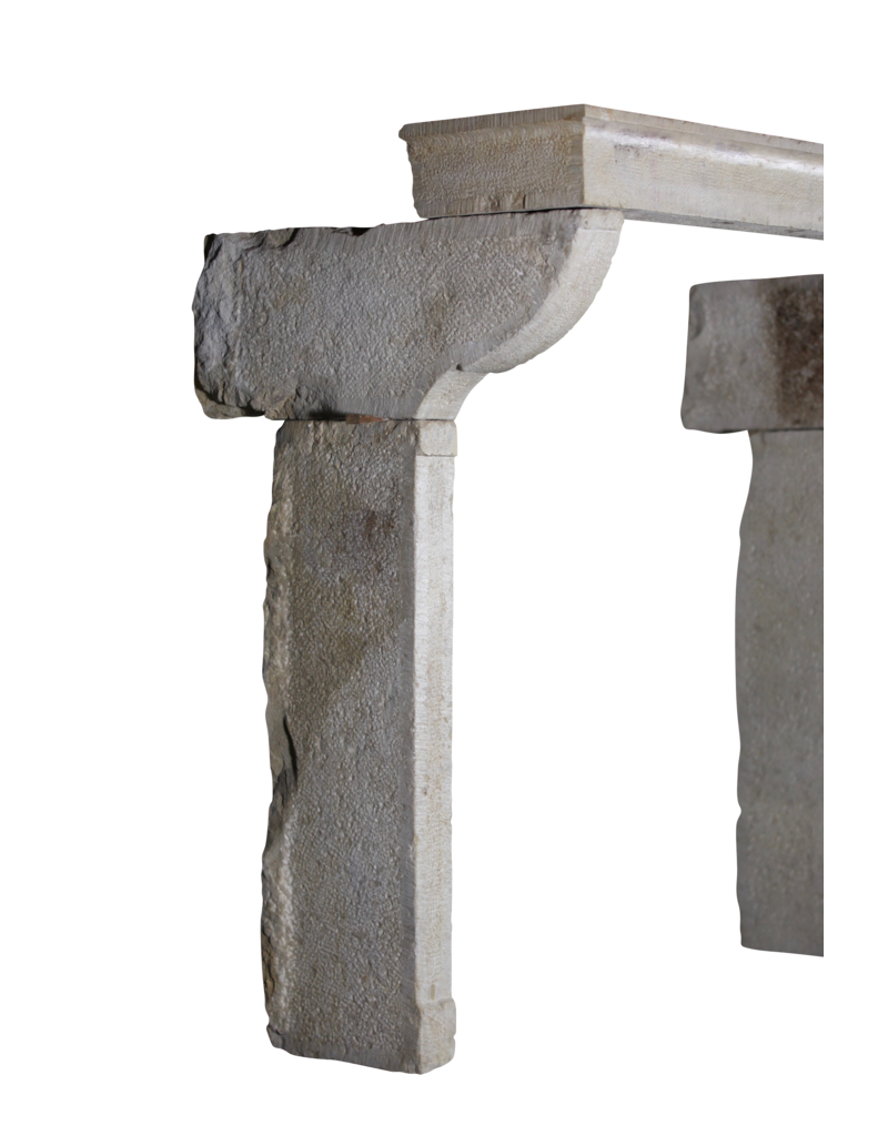 High French Rustic Mantle In Multi Color Limestone