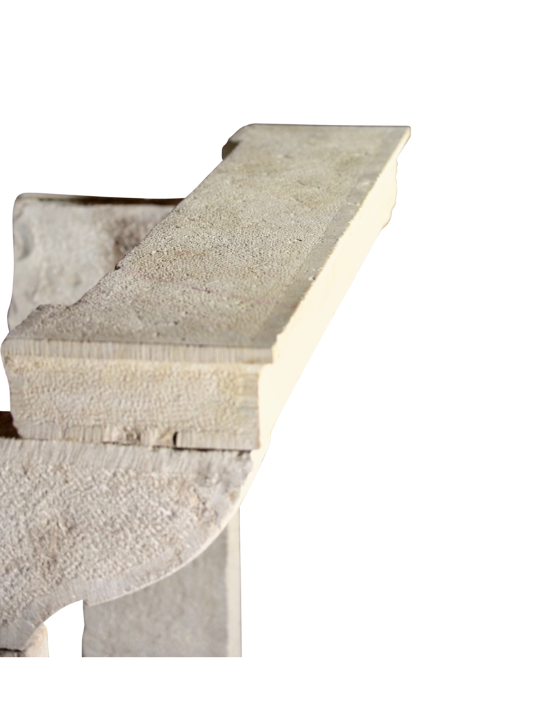 High French Rustic Mantle In Multi Color Limestone