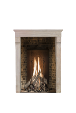 Petite French Timeless Country Limestone Fireplace Surround