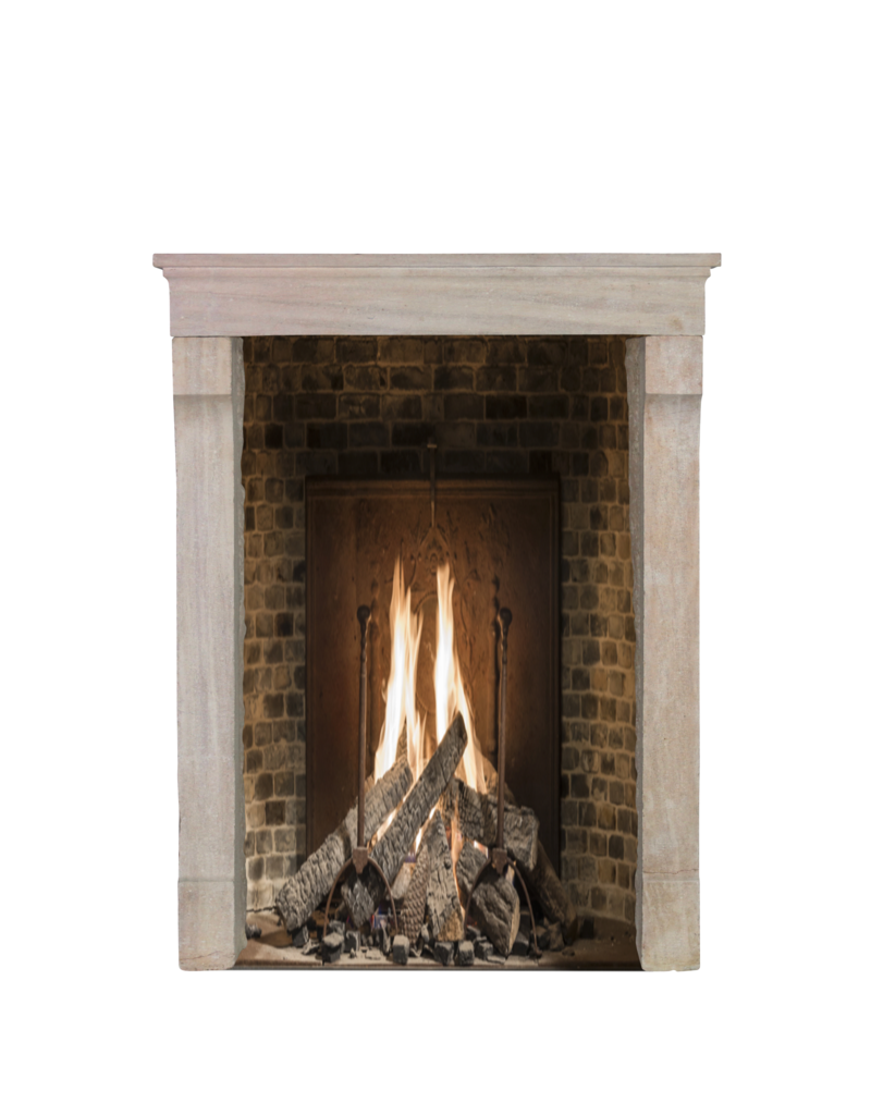 Petite French Timeless Country Limestone Fireplace Surround