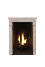 Petite French Timeless Country Limestone Fireplace Surround