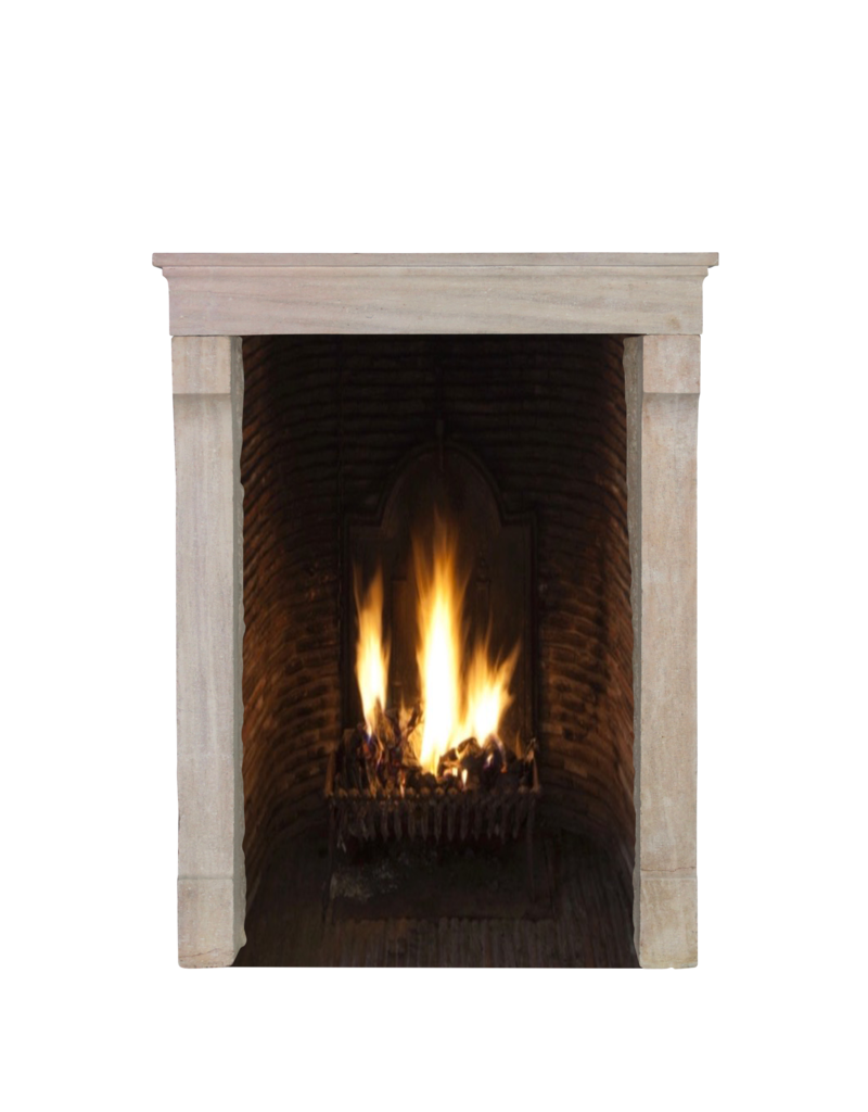 Petite French Timeless Country Limestone Fireplace Surround