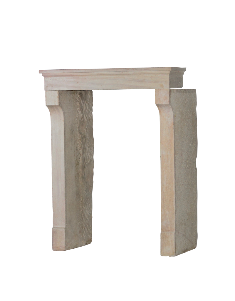 Petite French Timeless Country Limestone Fireplace Surround