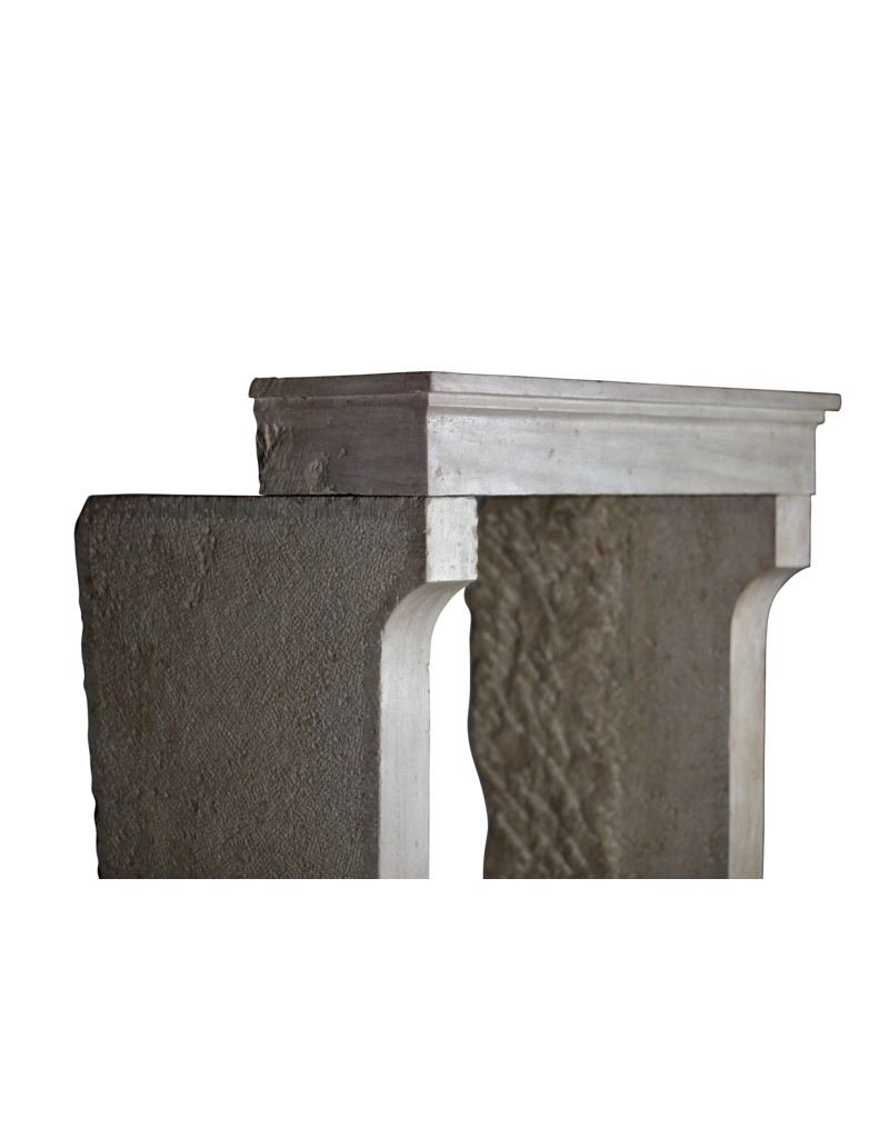 Petite French Timeless Country Limestone Fireplace Surround