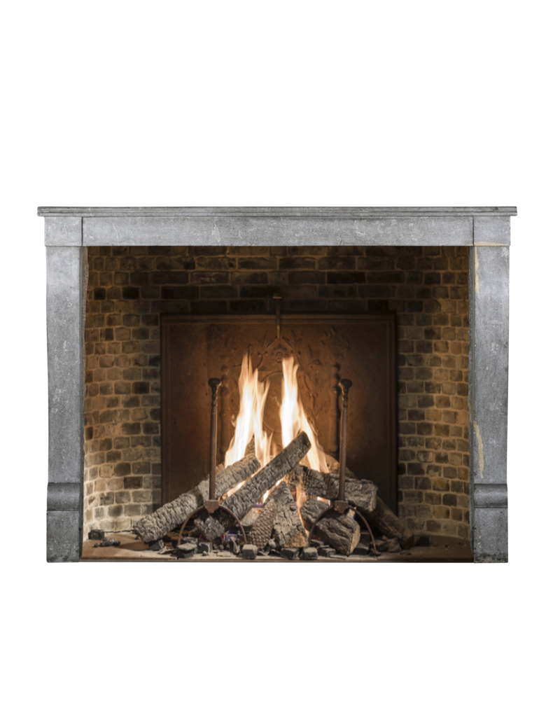 French Antique Fireplace Surround In Bicolor Stone