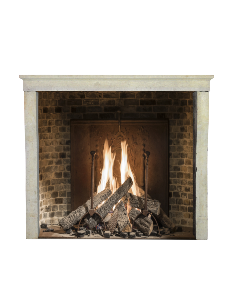 French Honey Color Limestone Rustic Fireplace Mantle