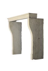 French Honey Color Limestone Rustic Fireplace Mantle