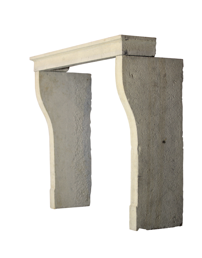 French Honey Color Limestone Rustic Fireplace Mantle