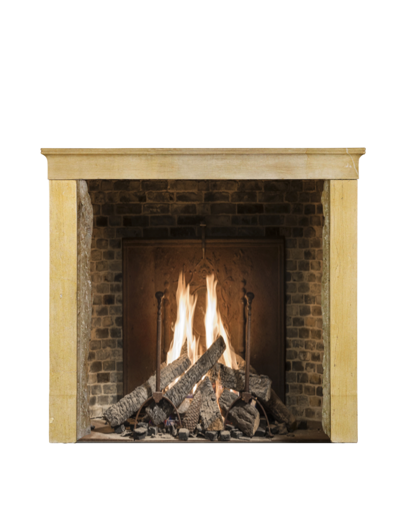 Honey Color French Limestone Antique Fireplace Surround