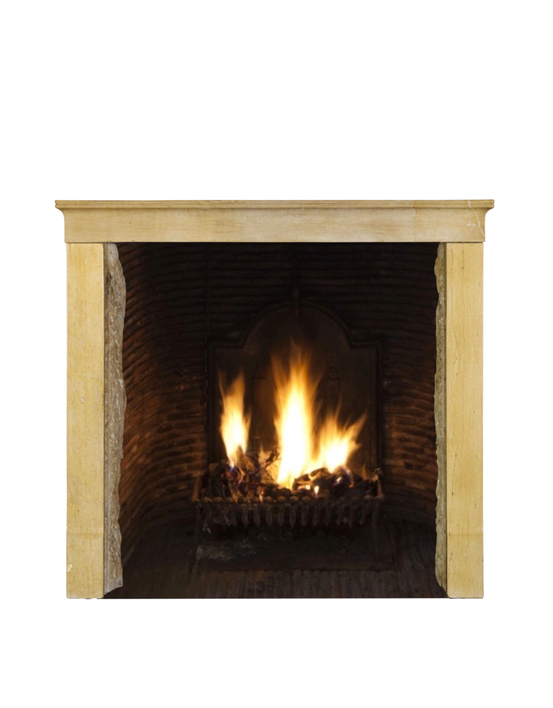 Honey Color French Limestone Antique Fireplace Surround