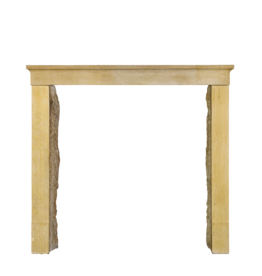 Honey Color French Limestone Vintage Fireplace Surround