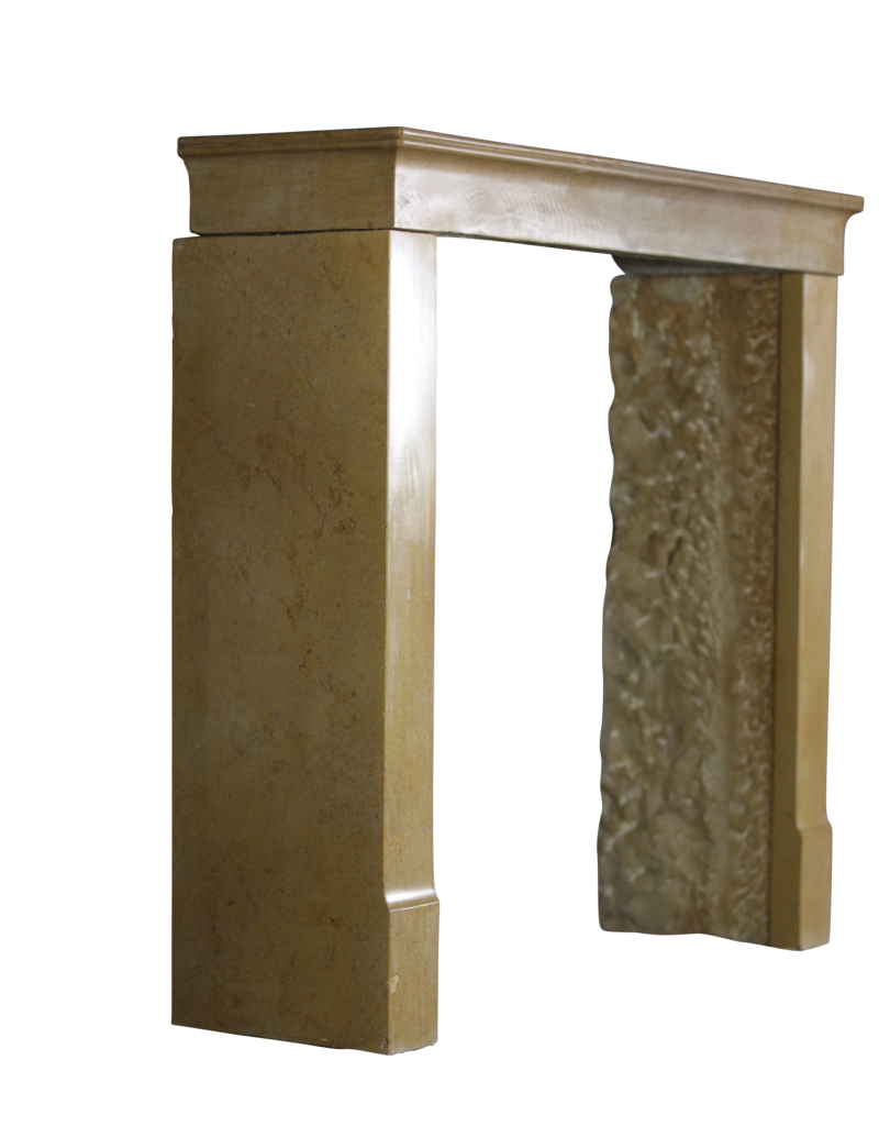 Honey Color French Limestone Antique Fireplace Surround