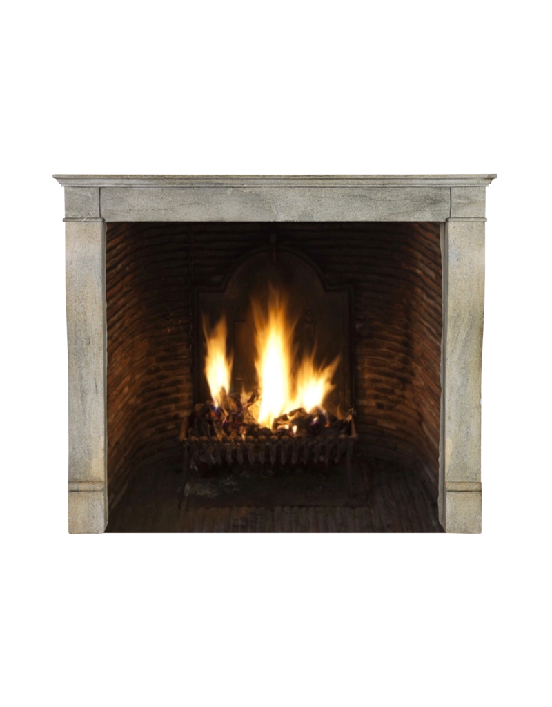 Small Grey Timeless Chique French Limestone Fireplace Surround