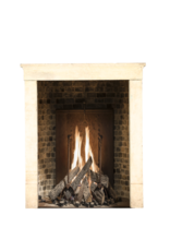 Small French Country Limestone Fireplace Surround