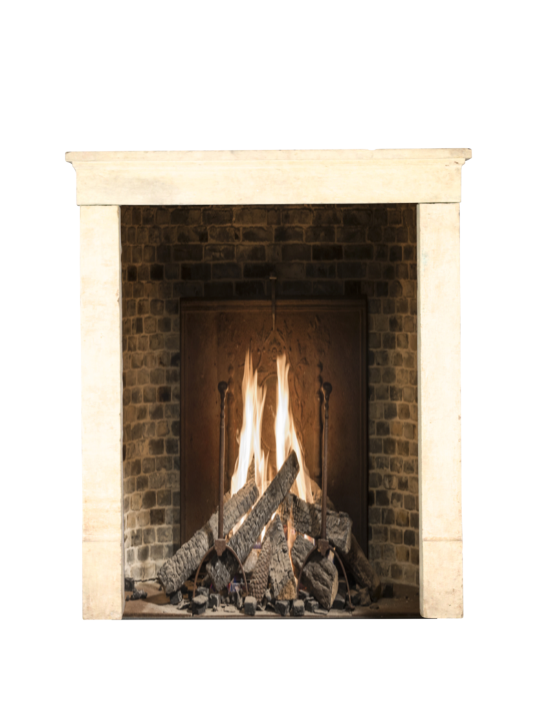 Small French Country Limestone Fireplace Surround