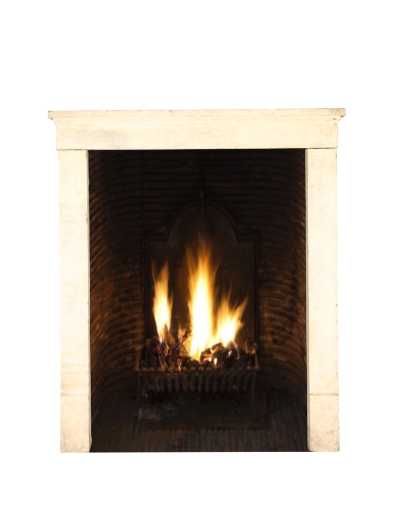 Small French Country Limestone Fireplace Surround