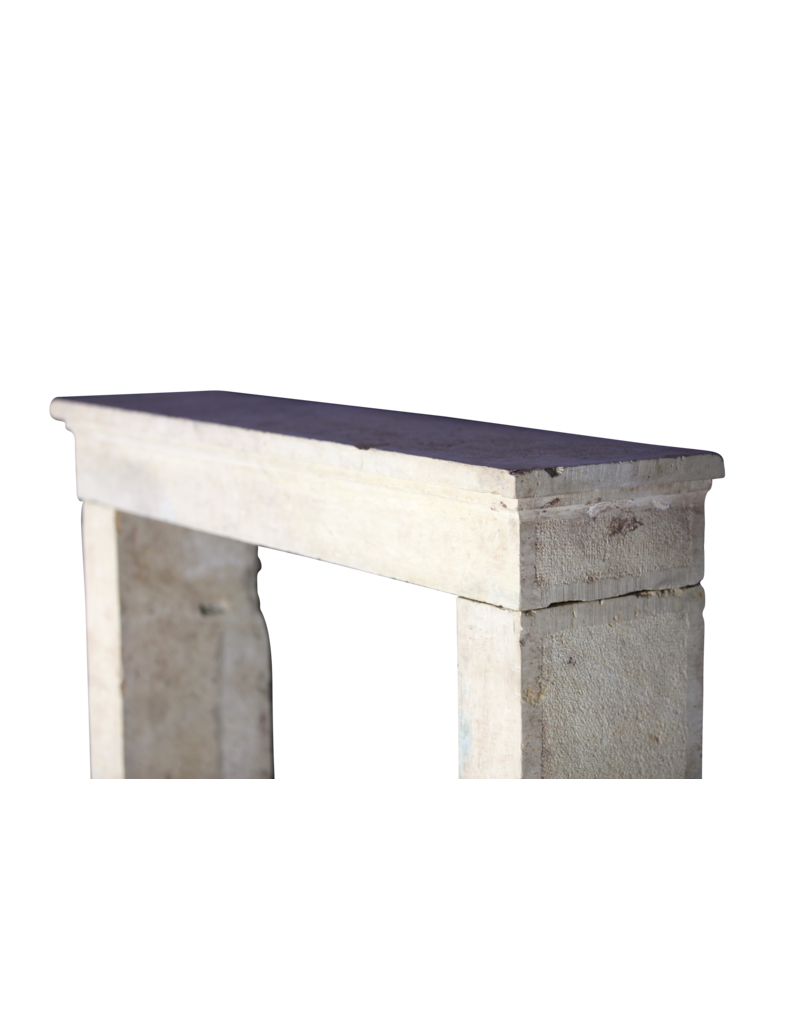 Small French Country Limestone Fireplace Surround