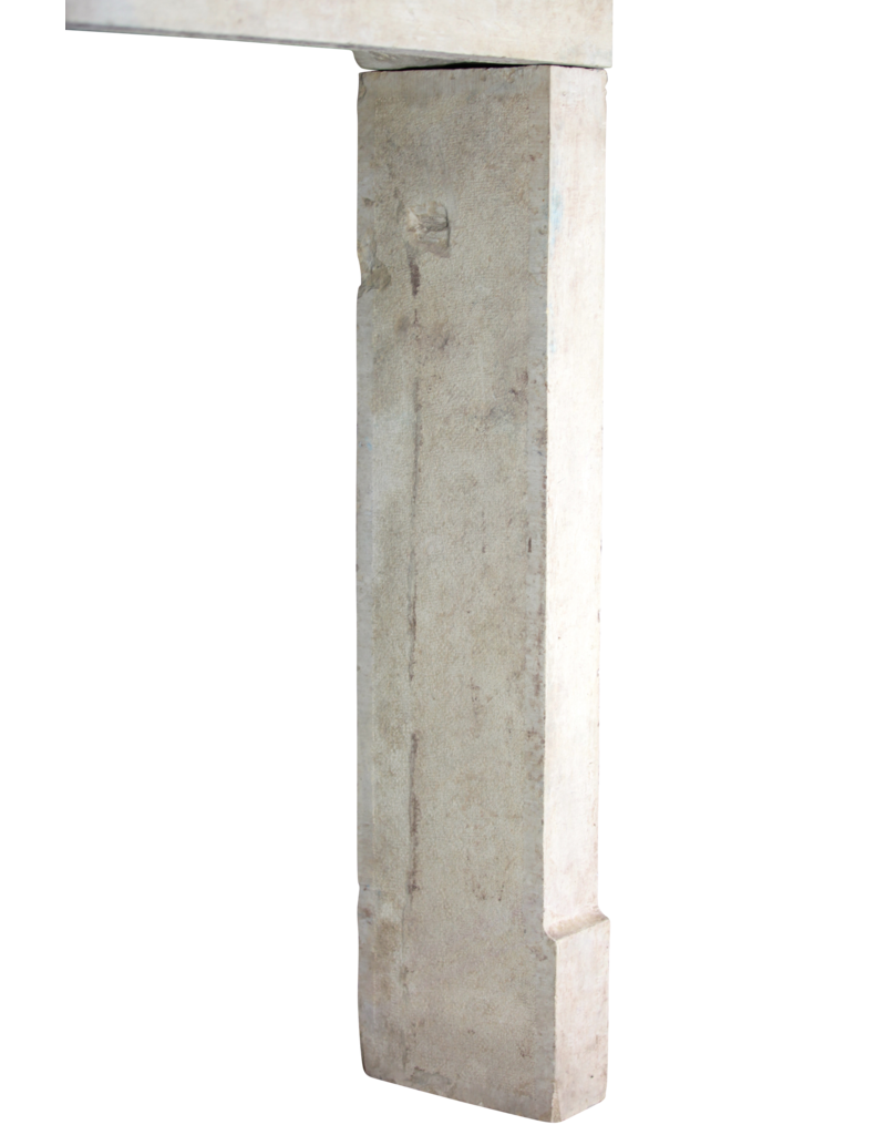 Maison Leon Van den Bogaert Small French Country Limestone Fireplace Surround