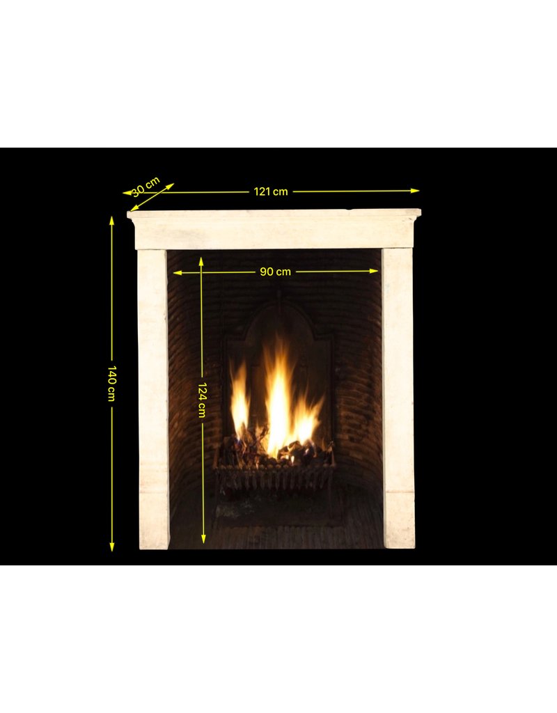 Small French Country Limestone Fireplace Surround