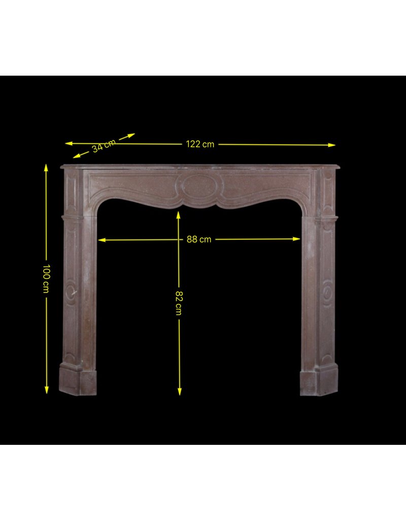 French Pompadour Style Vintage Fireplace Surround