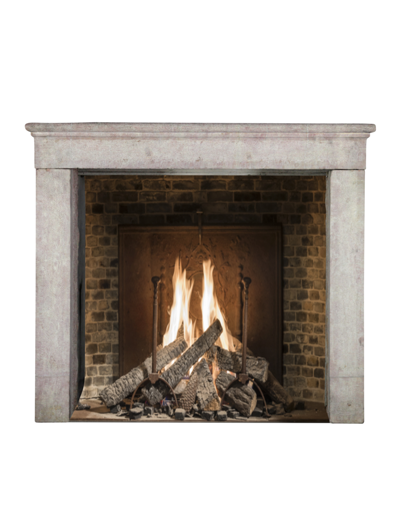 Small Country Limestone Fireplace Surround