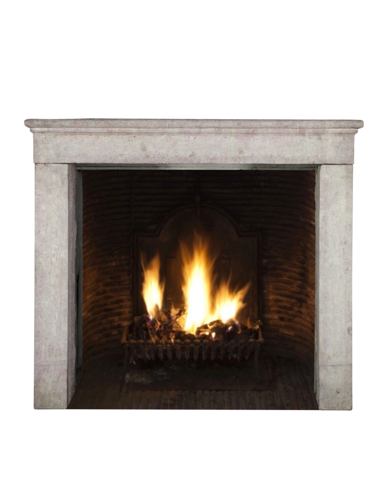 Small Country Limestone Fireplace Surround