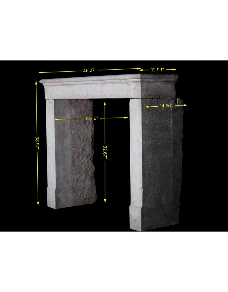 Small Country Limestone Fireplace Surround