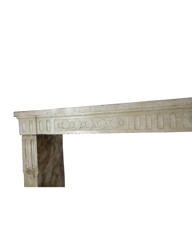 French Limestone Elegant Fireplace Surround