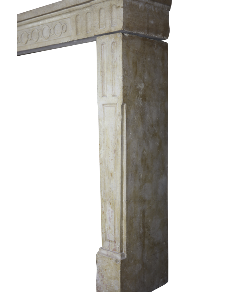 French Limestone Elegant Fireplace Surround