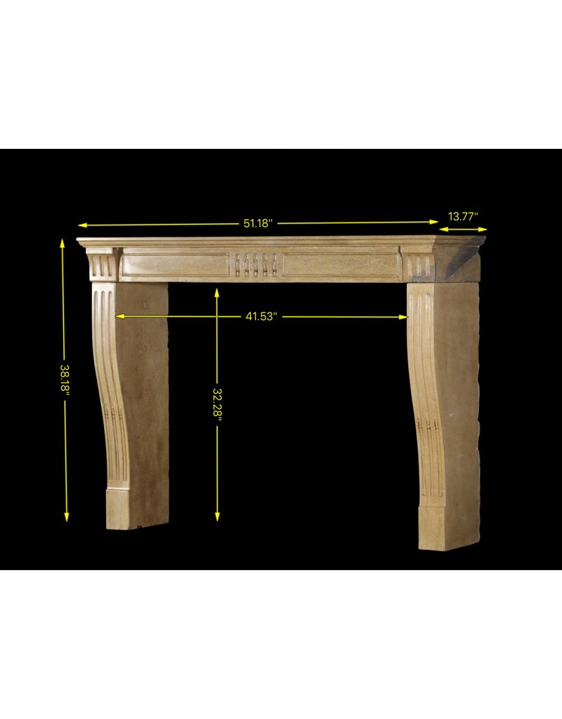 Fine French Classic Fireplace In Bicolour Hard Limestone