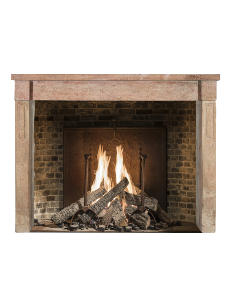 Rustic Antique Reclaimed Limestone Fireplace