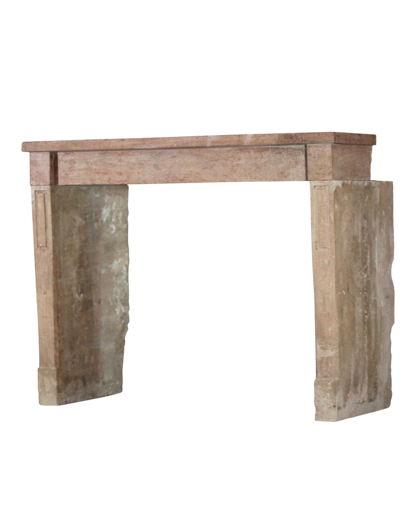 Rustic Antique Reclaimed Limestone Fireplace