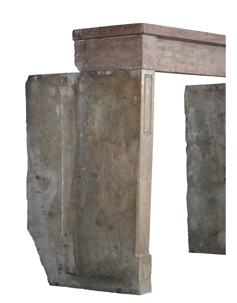 Rustic Antique Reclaimed Limestone Fireplace