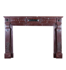 Late 19Th Century Belgian Fireplace Mantle In Red Marble