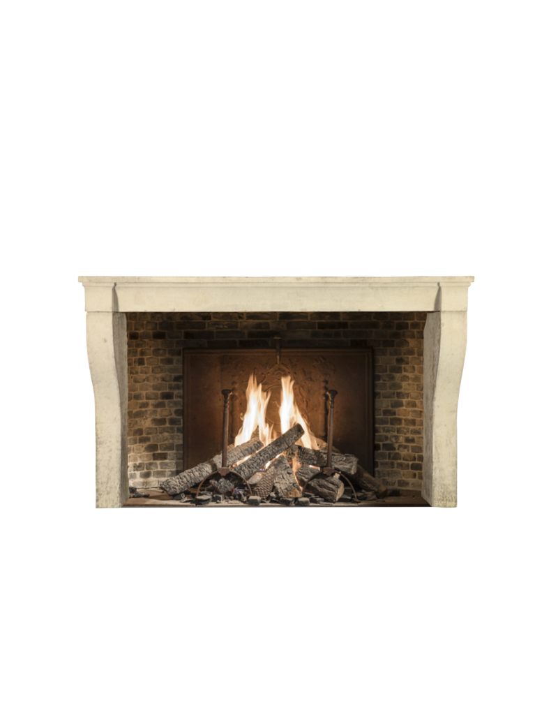 French Limestone Elegant Fireplace Surround