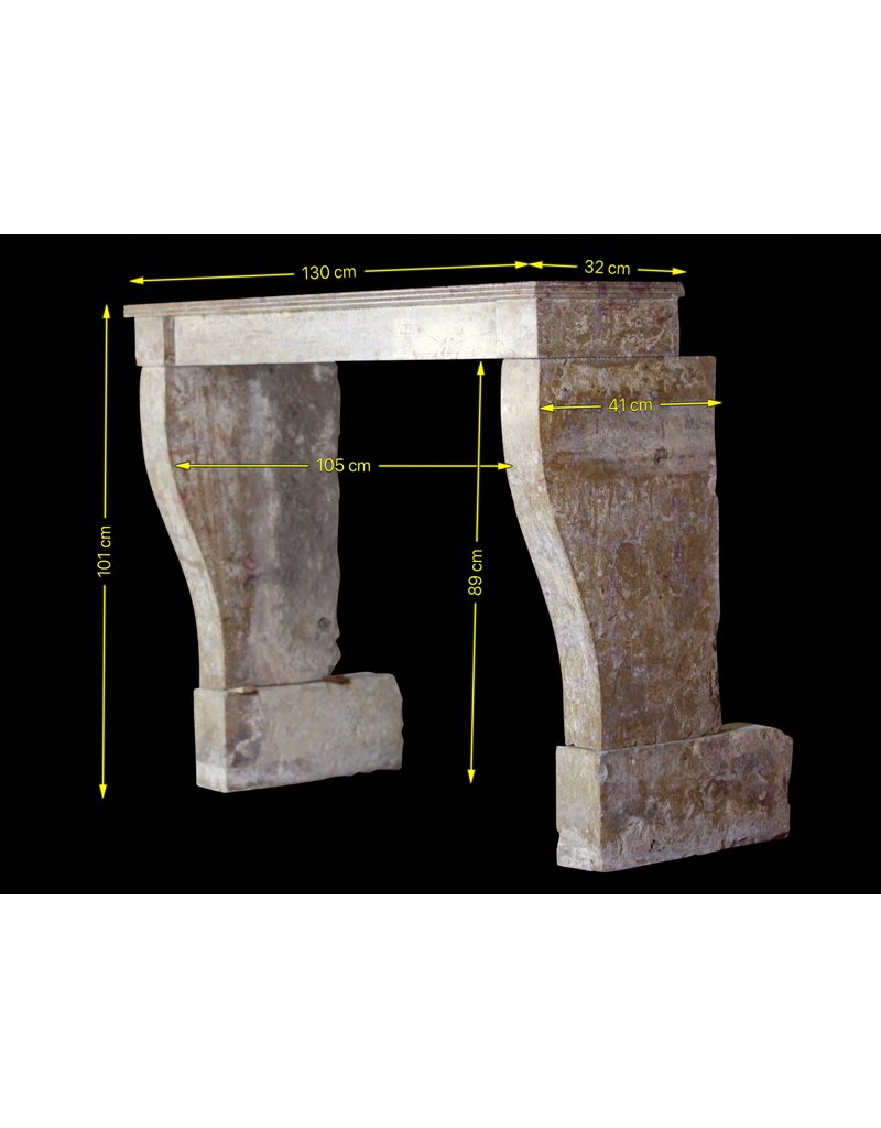 Französisch Rustic Harter Kalkstein Kaminmaske