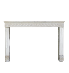 Timeless French Rustic Classic Limestone Fireplace Surround Greek Key