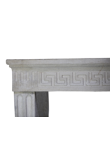 Timeless French Rustic Classic Limestone Fireplace Surround Greek Key